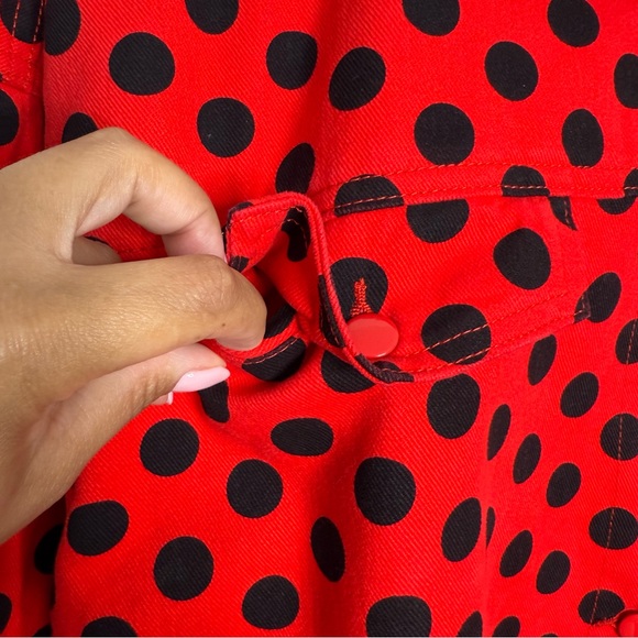 NWT Disney Red & Black Polka Dot‎ Minnie Mouse Denim Jacket Size 2X - Picture 3 of 8